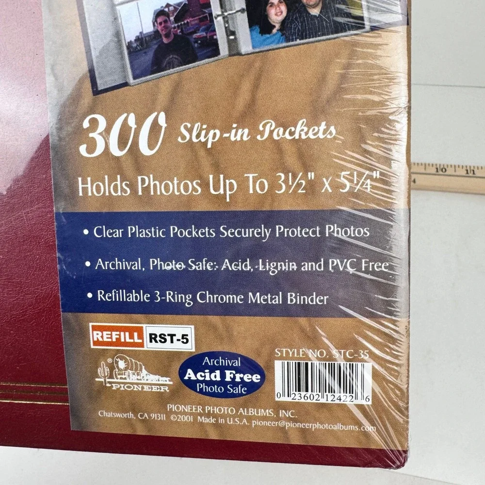 Vtg 2001 Pioneer Photo Album 3‎ Ring Binder Sealed Maroon Gold Accents READ